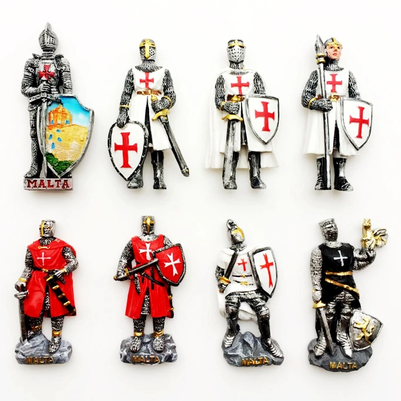 

New Handmade Painted Malta Shield Warrior 3D Fridge Magnets Tourism Souvenirs Refrigerator Magnetic Stickers Gift