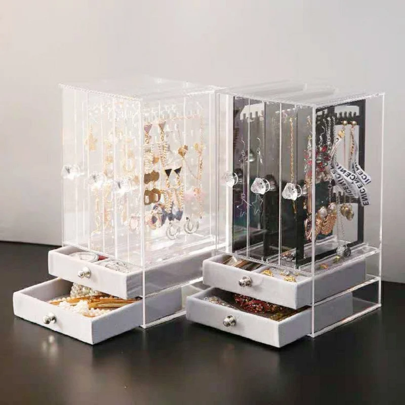New High-end Earrings Earrings Plastic Storage Box Portable Drawer Transparent Display Box Dust-proof Princess Jewelry Rack
New High-end Earrings Earrings Plastic Storage Box Portable Drawer Transparent Display Box Dust-proof Princess Jewelry Rack