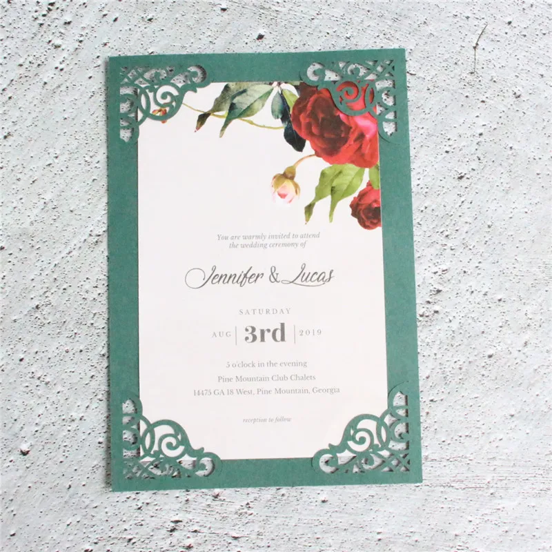 Простая пригласительная открытка на свадьбу день рождения Свадебное кружево