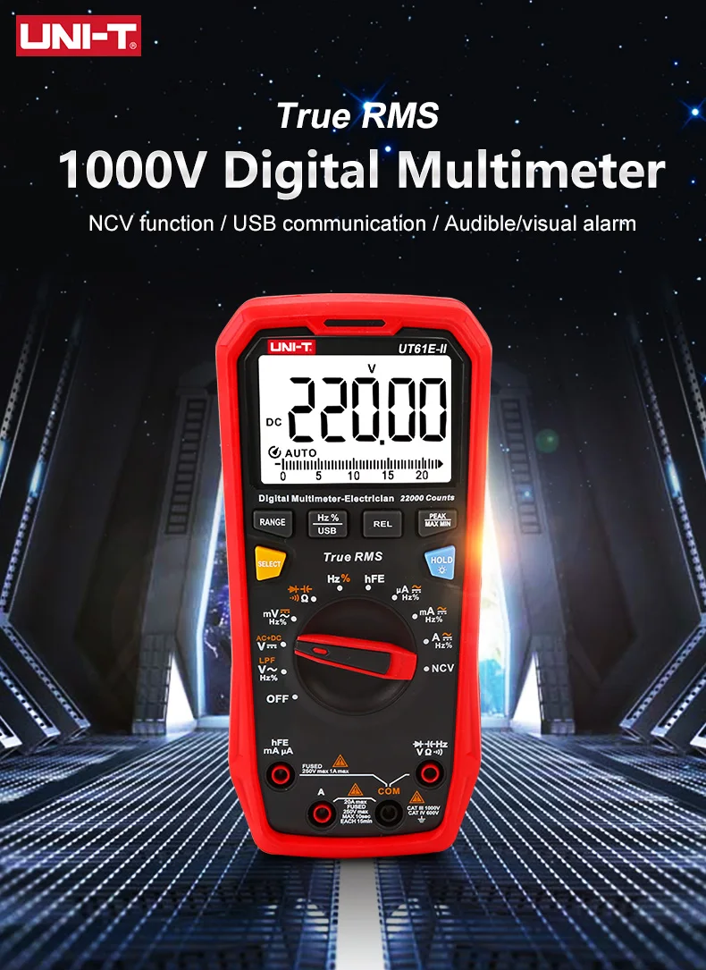 Generic UNIT Professional Digital Multimeter UT61EII 1000V AC DC Voltmeter Ammeter True RMS