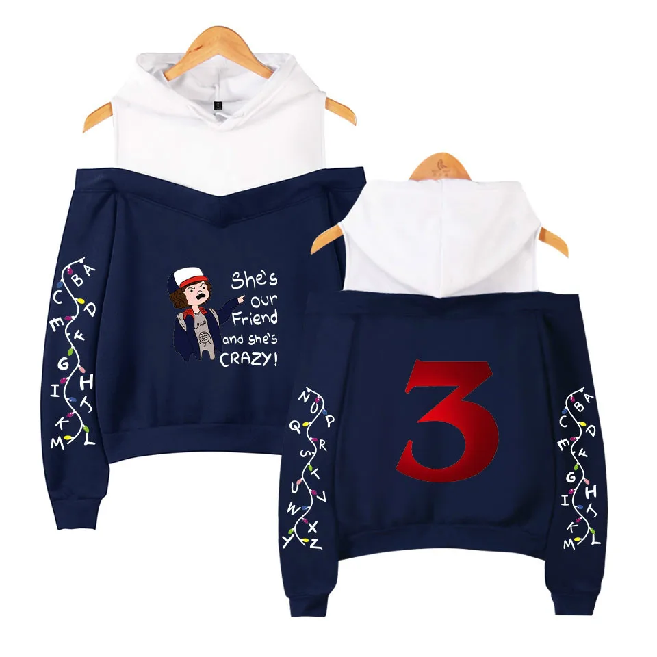 Hot Stranger Things Off-the-shoulder hoodie Fashion Women's Sweatshirt Stranger Things Season 3 Hoodies Sexy Girl Streetwear 2XL
Hot Stranger Things Off-the-shoulder hoodie Fashion Women's Sweatshirt Stranger Things Season 3 Hoodies Sexy Girl Streetwear 2XL