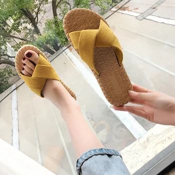 Woman Flock Slippers Women Hemp Outdoor Slides Women Casual Flats 2020 Fashion Ladies Summer Footwear Female Women's Shoes
Woman Flock Slippers Women Hemp Outdoor Slides Women Casual Flats 2020 Fashion Ladies Summer Footwear Female Women's Shoes