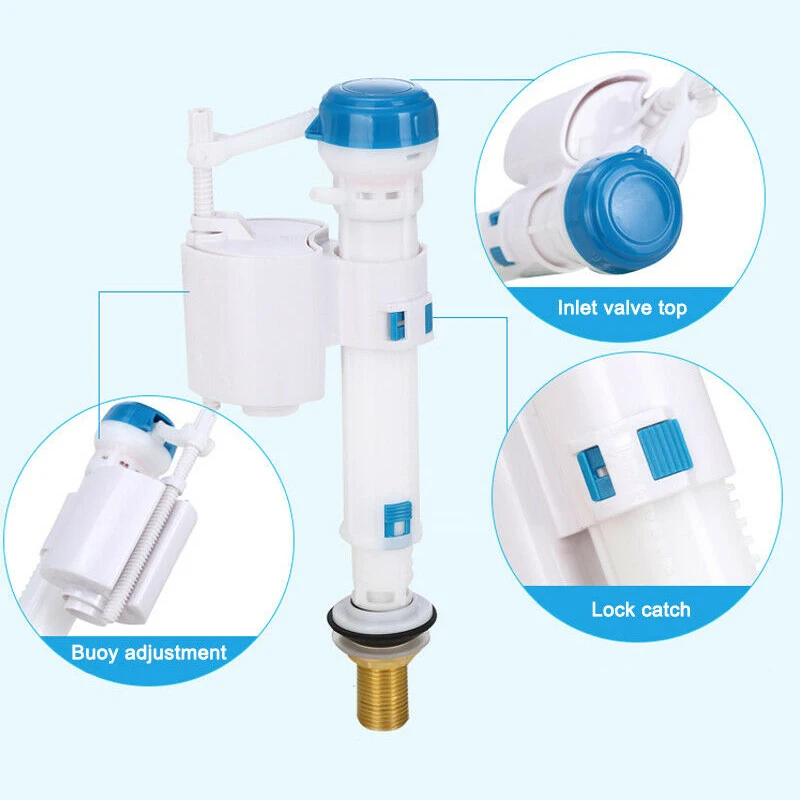 Generic Toilet Push Button Fill Valve Dual Flush Cistern Syphon Silent Side Inlet Fill Valve