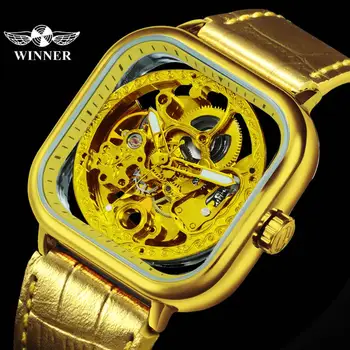 WINNER Official Fashion Automatic Mechanical Watch Men Skeleton Dial Genuine Leather Strap Mens Watches Top Brand Luxury Clock
WINNER Official Fashion Automatic Mechanical Watch Men Skeleton Dial Genuine Leather Strap Mens Watches Top Brand Luxury Clock
