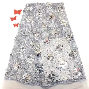 Latest Design silver African Sequins Lace Fabric 2020 High Quality French Net Lace Fabric Embroidered For Party Dress
Latest Design silver African Sequins Lace Fabric 2020 High Quality French Net Lace Fabric Embroidered For Party Dress
