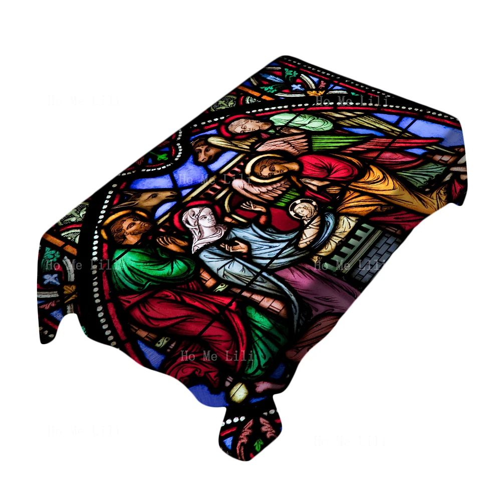 Christianity Art The Nativity Scene Is In An Old House Brilliant Stained Glass Window Panels Religion Tablecloth
Christianity Art The Nativity Scene Is In An Old House Brilliant Stained Glass Window Panels Religion Tablecloth