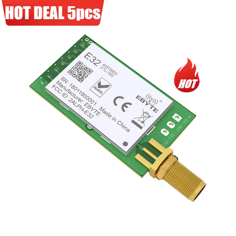 10 шт. SX1278 LoRa UART радиочастотный модуль 433 МГц 20 дБм большой диапазон 3 км