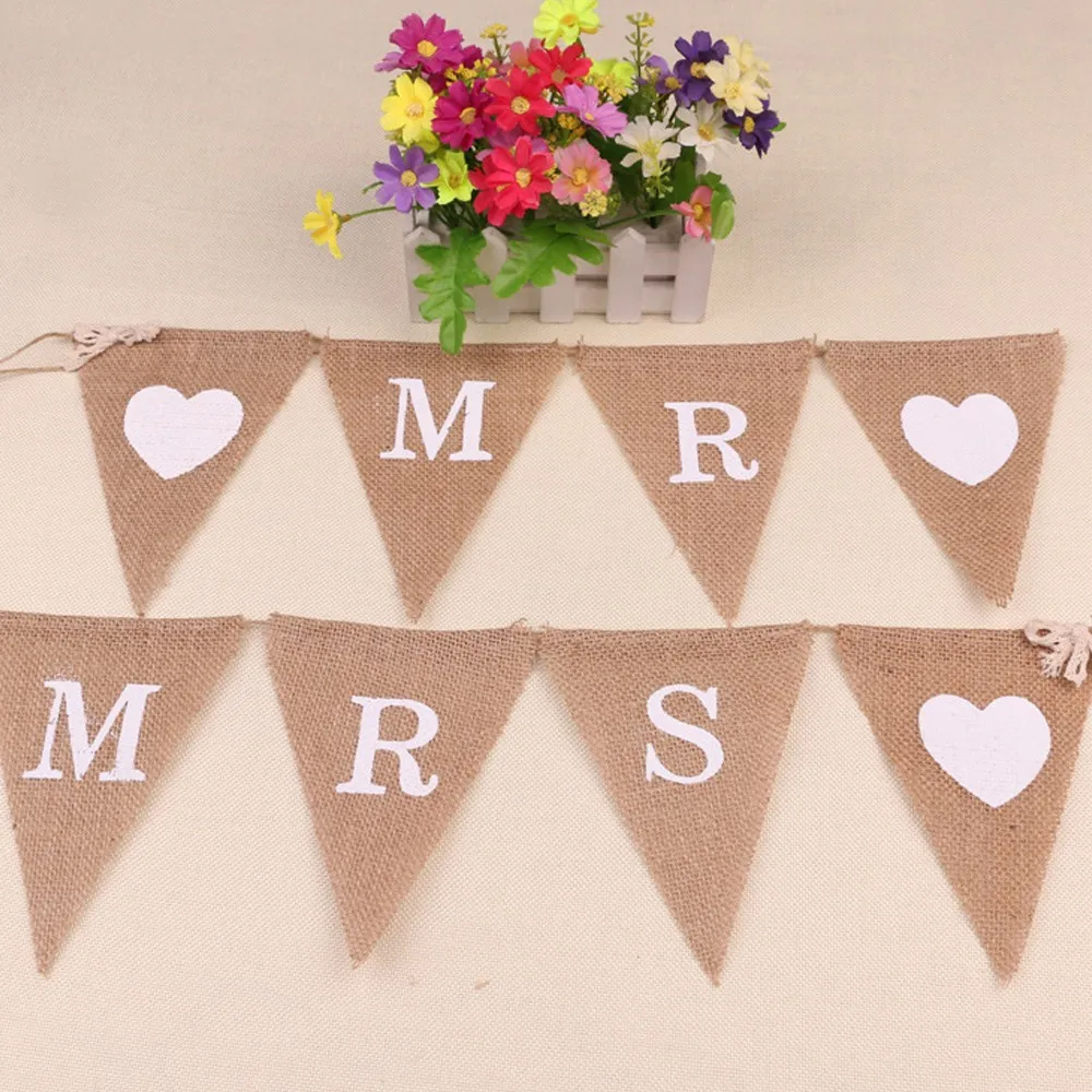 Mr&Mrs Hessian Burlap Bunting Jute Banner Marry Wedding Party Home Wall Decoration party supplies halloween decorations
Mr&Mrs Hessian Burlap Bunting Jute Banner Marry Wedding Party Home Wall Decoration party supplies halloween decorations