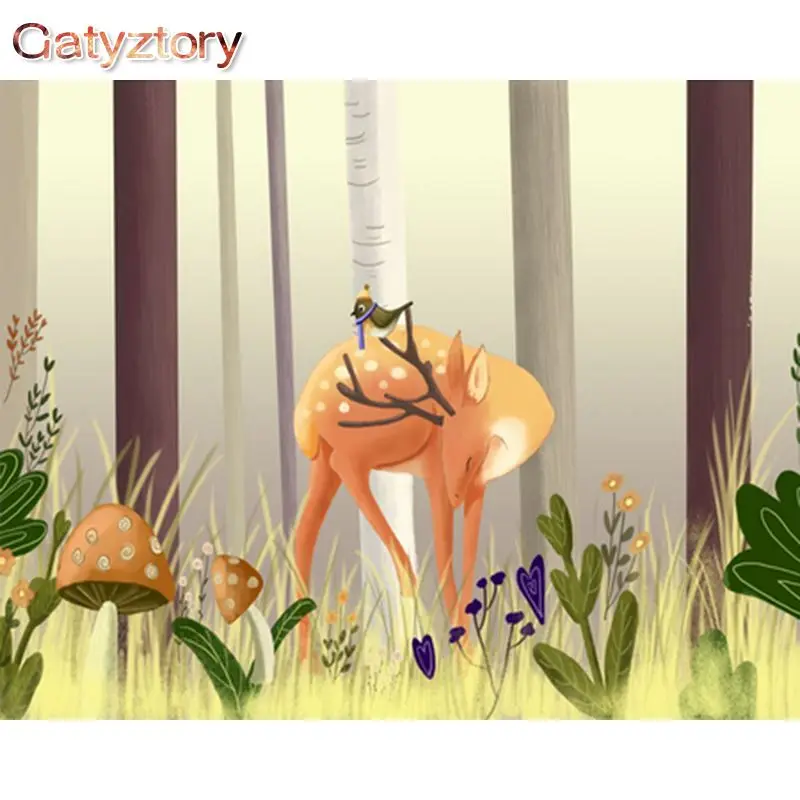 cartoon Painting By Numbers Sika deer Photo Frames animals Decoration hoom children Canvas Drawing gift Gatyztory Diy Kit 
cartoon Painting By Numbers Sika deer Photo Frames animals Decoration hoom children Canvas Drawing gift Gatyztory Diy Kit