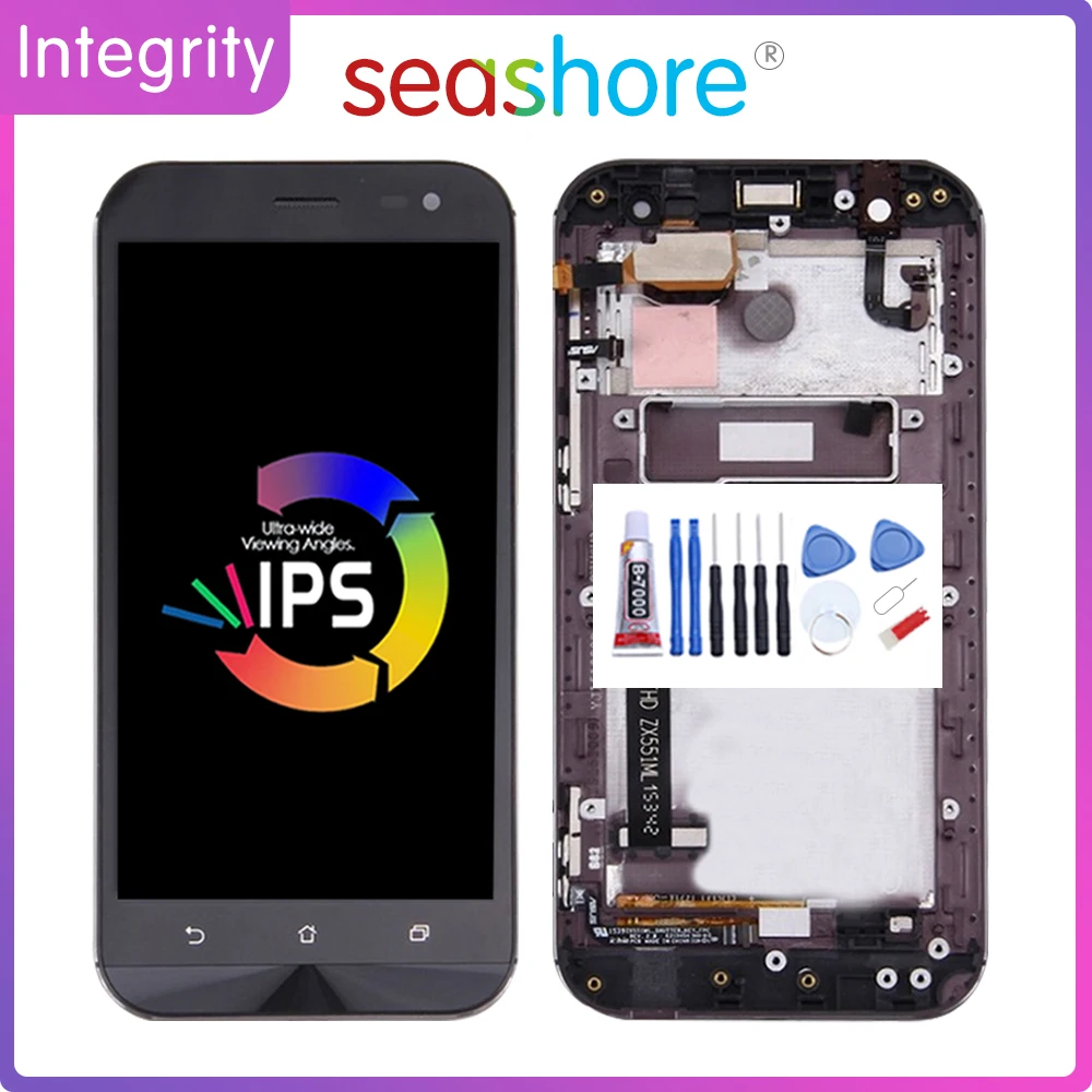 

5.5"Original For ASUS Zenfone Zoom ZX551ML LCD Display Touch Screen Digitizer Assembly For Asus ZX551ML Display with Frame Z00XS
