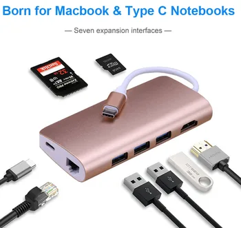8in1 USB Type C 3.1 OTG HUB for Macbook Notebook Type C to 3 USB 3.0 / 4K HDMI TV Projector / RJ45 Ethernet / SD TF Card Reader
8in1 USB Type C 3.1 OTG HUB for Macbook Notebook Type C to 3 USB 3.0 / 4K HDMI TV Projector / RJ45 Ethernet / SD TF Card Reader