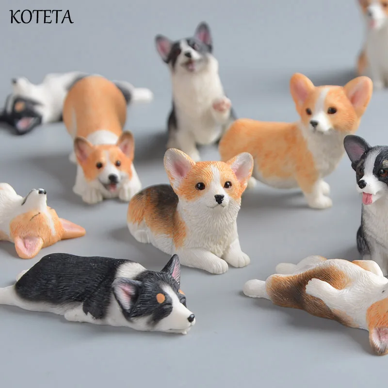 Миниатюрные фигурки Koteta модель Mini Animal Corgi из смолы для собак аксессуары домашнего