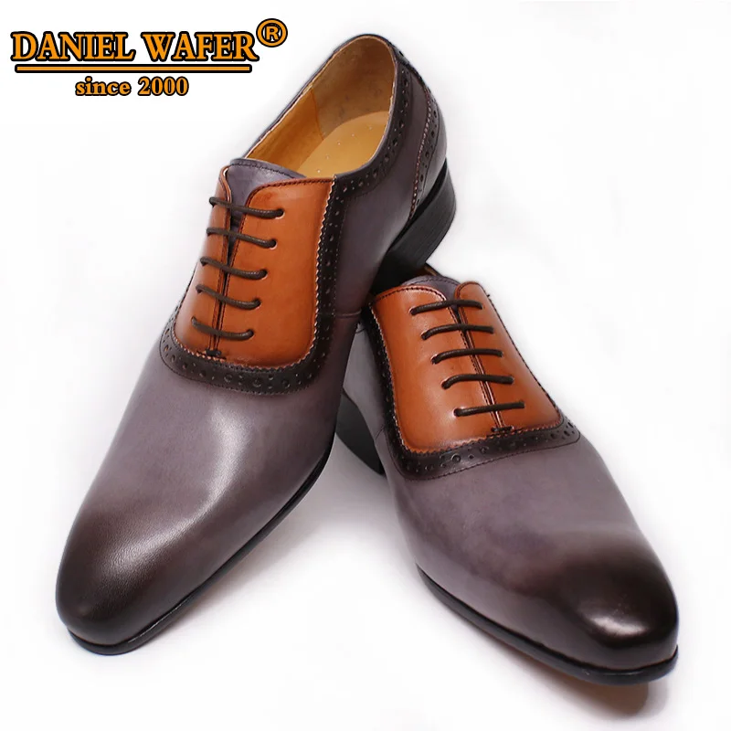 LUXURY DESIGN LEATHER SHOES MEN OFFICE WEDDING DRESS SHOES GRAY HAND-POLISHED LACE UP POINTED TOE FORMAL OXFORD SHOES FOR MEN
LUXURY DESIGN LEATHER SHOES MEN OFFICE WEDDING DRESS SHOES GRAY HAND-POLISHED LACE UP POINTED TOE FORMAL OXFORD SHOES FOR MEN
