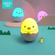 Beiens Equilíbrio Dinâmico Musical Chocalhos Piscando-rechonchudo Tumbler Frango Boneca de Brinquedo Do Bebê Mordedor Chocalhos Presentes para o Bebê Rosa /azul(China)