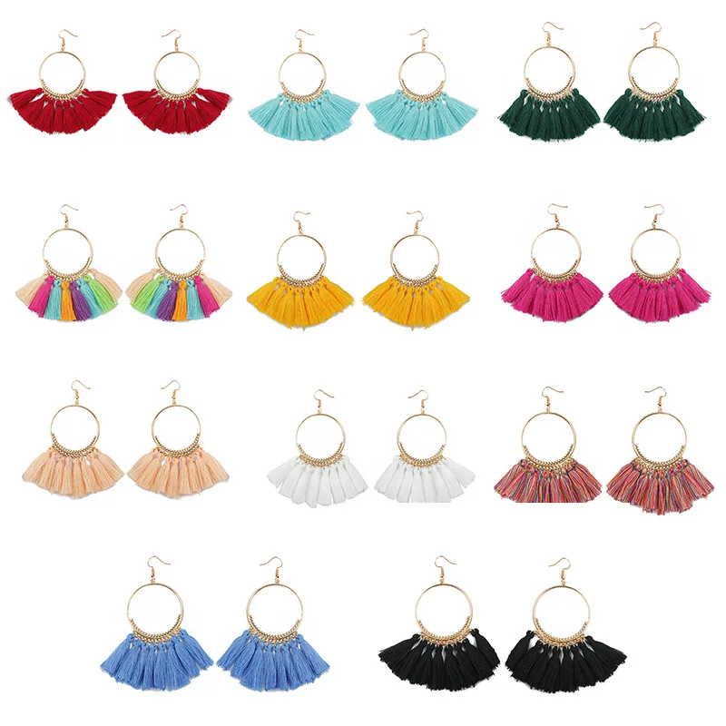 Big Ring Earrings Tassel Fashion Creative European and American Exaggerated Accessories Bohemian Retro Ear Rings
Big Ring Earrings Tassel Fashion Creative European and American Exaggerated Accessories Bohemian Retro Ear Rings