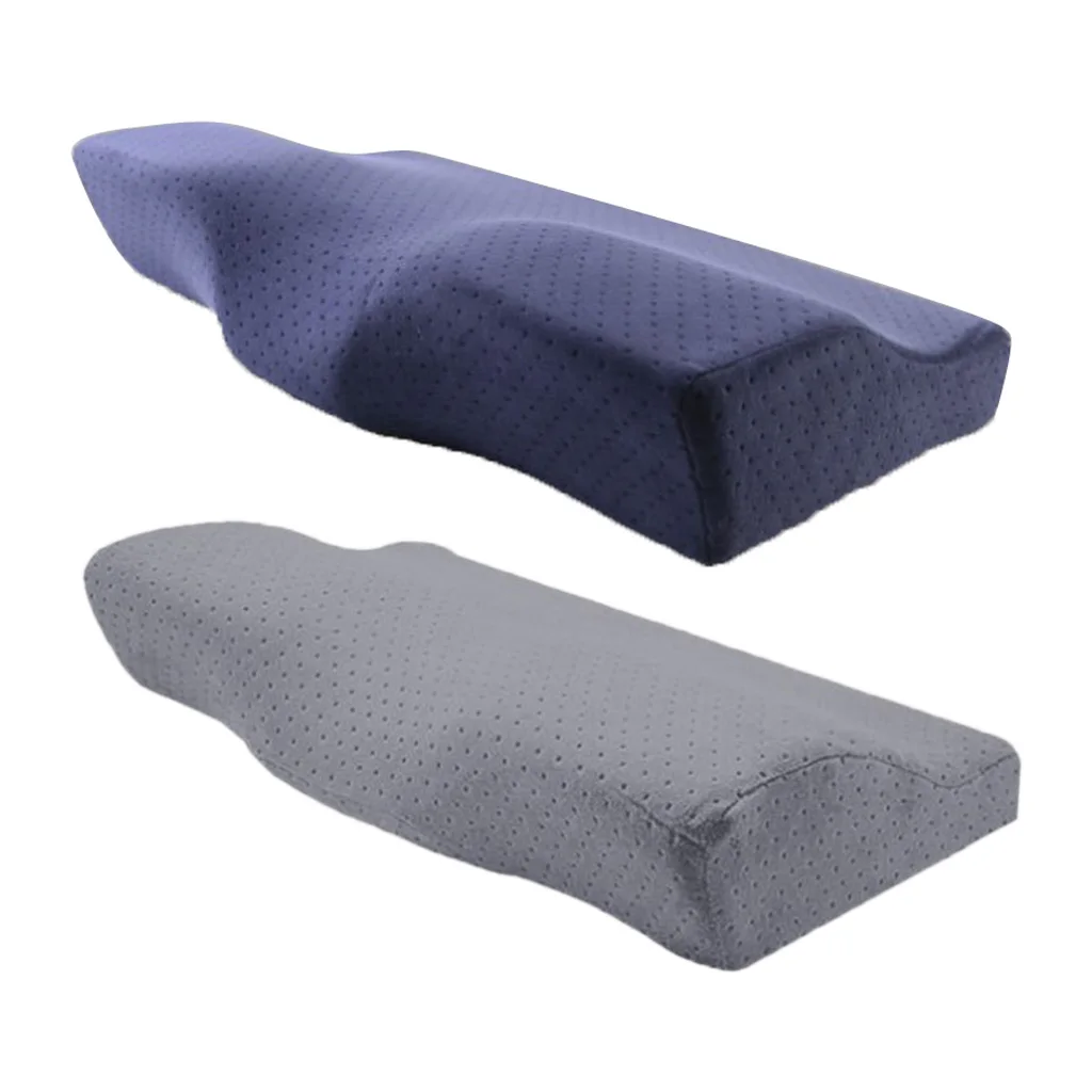 2Pcs Velvet Cover Memory Foam Neck Pillow Sleep Rest Relief Bed Pillow for Home Office Travel 2Pcs Velvet Cover Memory Foam Neck Pillow Sleep Rest Relief Bed Pillow for Home Office Travel