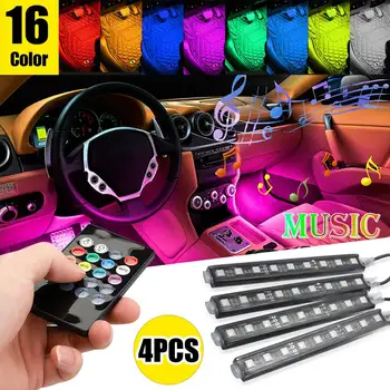1set(4pcs) Car Interior Atmosphere LED RGB Strip Light Dash Floor Foot 12V Strip Decorative Light Multiple lighting+RF Controler
1set(4pcs) Car Interior Atmosphere LED RGB Strip Light Dash Floor Foot 12V Strip Decorative Light Multiple lighting+RF Controler