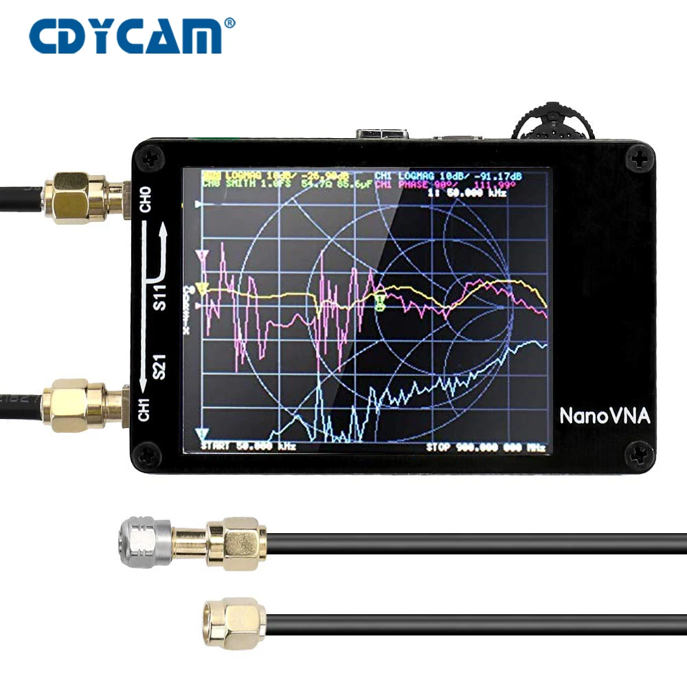 NanoVNA 50KHz-900MHz Vector Network Analyzer Digital 2.8 inch Touch LCD Shortwave MF HF VHF UHF Antenna Analyzer Standing Wave
NanoVNA 50KHz-900MHz Vector Network Analyzer Digital 2.8 inch Touch LCD Shortwave MF HF VHF UHF Antenna Analyzer Standing Wave