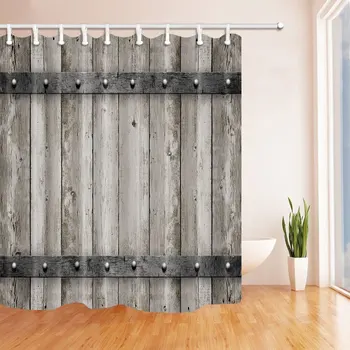 Rustic Wood Door with Metal Texture Bath Curtain, Polyester Fabric Waterproof Shower Curtain for Bathroom, 71X71in, Shower
Rustic Wood Door with Metal Texture Bath Curtain, Polyester Fabric Waterproof Shower Curtain for Bathroom, 71X71in, Shower