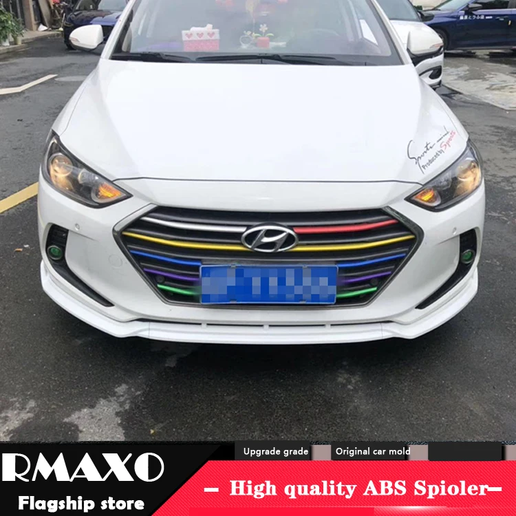 For Hyundai Elantra Body kit spoiler 2016-2018 For Elantra SSK ABS Rear lip rear spoiler front Bumper Diffuser Bumpers Protector