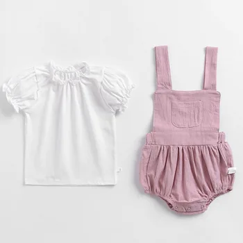 Baby Girl Clothes Strap Jumpsuit Bubble Sleeve T-shirt Outfit Set Summer Fashion Baby Girls Clothing Kids Newborn Casual Outfit 
Baby Girl Clothes Strap Jumpsuit Bubble Sleeve T-shirt Outfit Set Summer Fashion Baby Girls Clothing Kids Newborn Casual Outfit