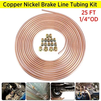Copper Nickel Brake Line Tubing Kit 1/4Inch OD 25 Ft Coil Roll Tube & 16 Pcs Tube Nut Fittings
Copper Nickel Brake Line Tubing Kit 1/4Inch OD 25 Ft Coil Roll Tube & 16 Pcs Tube Nut Fittings