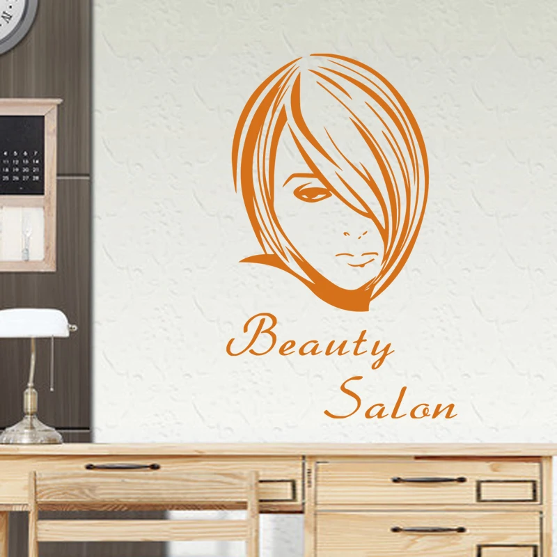 Hair Salon Sticker Beauty Scissors Decal Haircut Name Posters Vinyl Wall Art Decals Decor Decoration Mural Salon Sticker M0004