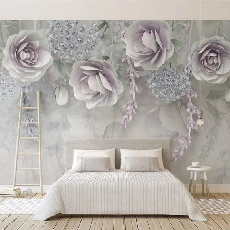 Northern European-Style Modern Minimalist Wallpaper Mural Beautiful Lavender Wisteria Flower 3D Flower Marriage House Wall Cloth
Northern European-Style Modern Minimalist Wallpaper Mural Beautiful Lavender Wisteria Flower 3D Flower Marriage House Wall Cloth