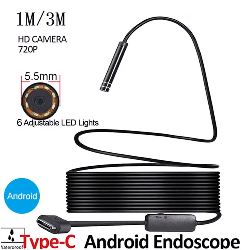 1/3m 7mm Endoscope Camera 2MP 6LED Type-C Endoscope Sealing USB 6LED Waterproof Inspection Camera Real-time Video for Android
1/3m 7mm Endoscope Camera 2MP 6LED Type-C Endoscope Sealing USB 6LED Waterproof Inspection Camera Real-time Video for Android