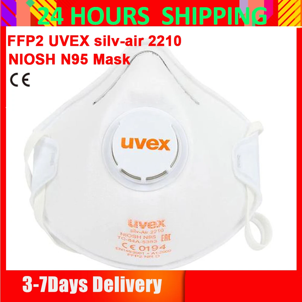 DHL FFP2 Face Mask UVEX silv-air 2210 N95 Respirator 95% Filtration Non-woven Protective Masks For Dust Particles Pollution Ears
DHL FFP2 Face Mask UVEX silv-air 2210 N95 Respirator 95% Filtration Non-woven Protective Masks For Dust Particles Pollution Ears