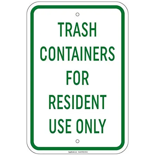 Tin Sign New Aluminum Metal Trash Containers Residents Only Retro 11.8 x 7.8 Inch
Tin Sign New Aluminum Metal Trash Containers Residents Only Retro 11.8 x 7.8 Inch
