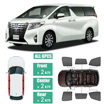For Toyota Alphard 6Pcs Windows Sunshade UV Ray Protector Mesh Block Privacy Visor