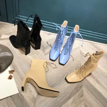 Genuine Leather Women Boots Fashion High Heels Shoes Winter Lace Up Woman Martin Boots Square Toe Ankle Boots Female Shoes Heels
Genuine Leather Women Boots Fashion High Heels Shoes Winter Lace Up Woman Martin Boots Square Toe Ankle Boots Female Shoes Heels