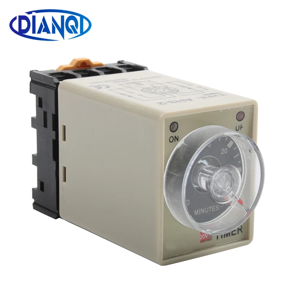 AH3-2 AC 220V 8 Pin DPDT 0-3 Hours 3H Power on Delay Timer Time Relay with socket base
AH3-2 AC 220V 8 Pin DPDT 0-3 Hours 3H Power on Delay Timer Time Relay with socket base