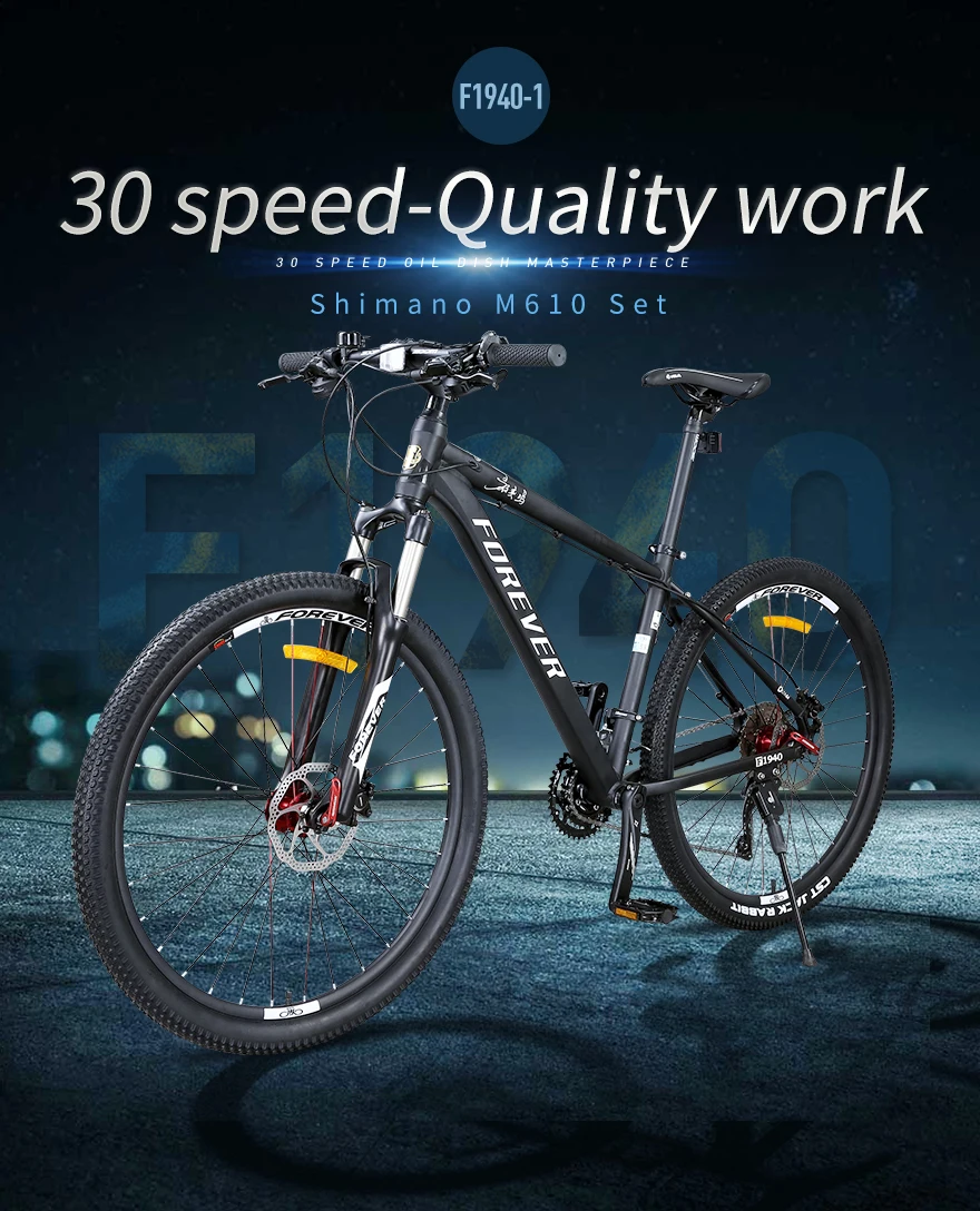 Cheap Forever Men Mountain Racing Bike Light Special Aluminum Alloy Frame Bicycle Hydraulic Disc Brake Cycle MTB 30 Speed Bike 27.5in 5