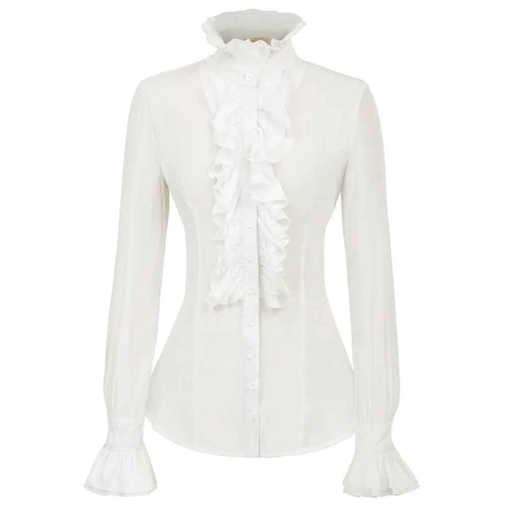 steampunk shirt Women slim Ruffles Decorated Shirt Tops Medieval Long Sleeve Stand Collar retro party office casual blouse lady
steampunk shirt Women slim Ruffles Decorated Shirt Tops Medieval Long Sleeve Stand Collar retro party office casual blouse lady