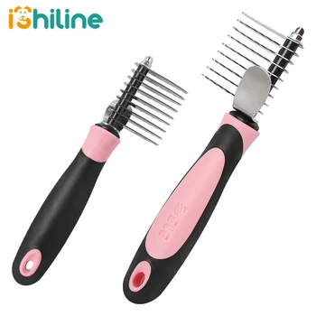 

Tangles and Matted Hair Cutter Rake Remover Comb Grooming Tool Detangler Brush Shedding Trimmer For Dog Cat Pet Safe Edges