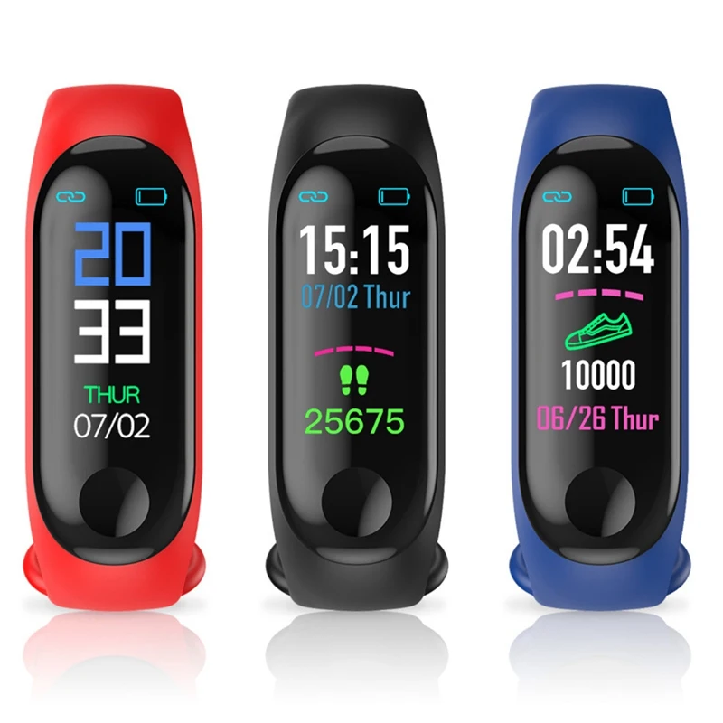 M3 Smart Watch Color Screen Fitness Tracker Smart Bracelet Heart Rate Blood Pressure Monitor Sport Watch for Men Women
M3 Smart Watch Color Screen Fitness Tracker Smart Bracelet Heart Rate Blood Pressure Monitor Sport Watch for Men Women