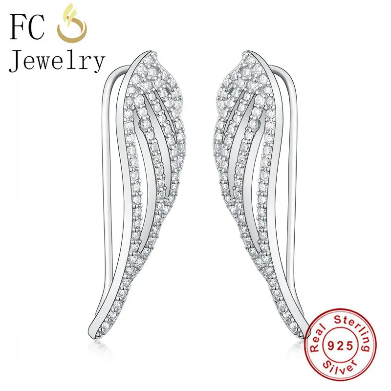 FC Jewelry 100% 925 Silver Hollow Angel Feather Wings Pave Zirconia Stud Earrings For Women Sparkling Brincos Girl Winter 2020
FC Jewelry 100% 925 Silver Hollow Angel Feather Wings Pave Zirconia Stud Earrings For Women Sparkling Brincos Girl Winter 2020