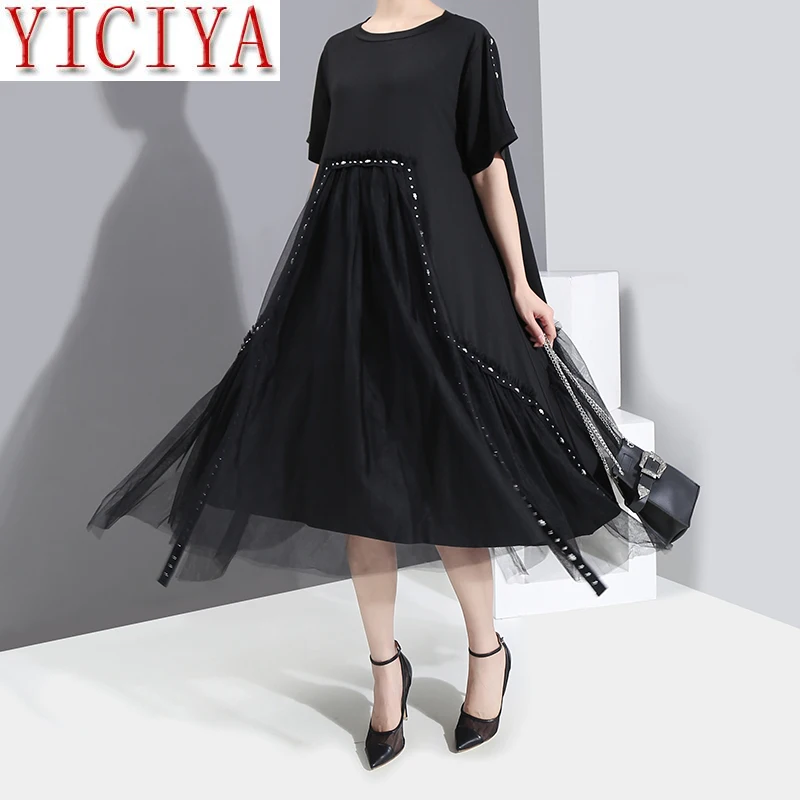 2020 Women Summer Black Dress With Mesh Overlay Knee Length Ladies Cute Wear Casual Midi Dress lace elegant vestidos 6057
2020 Women Summer Black Dress With Mesh Overlay Knee Length Ladies Cute Wear Casual Midi Dress lace elegant vestidos 6057