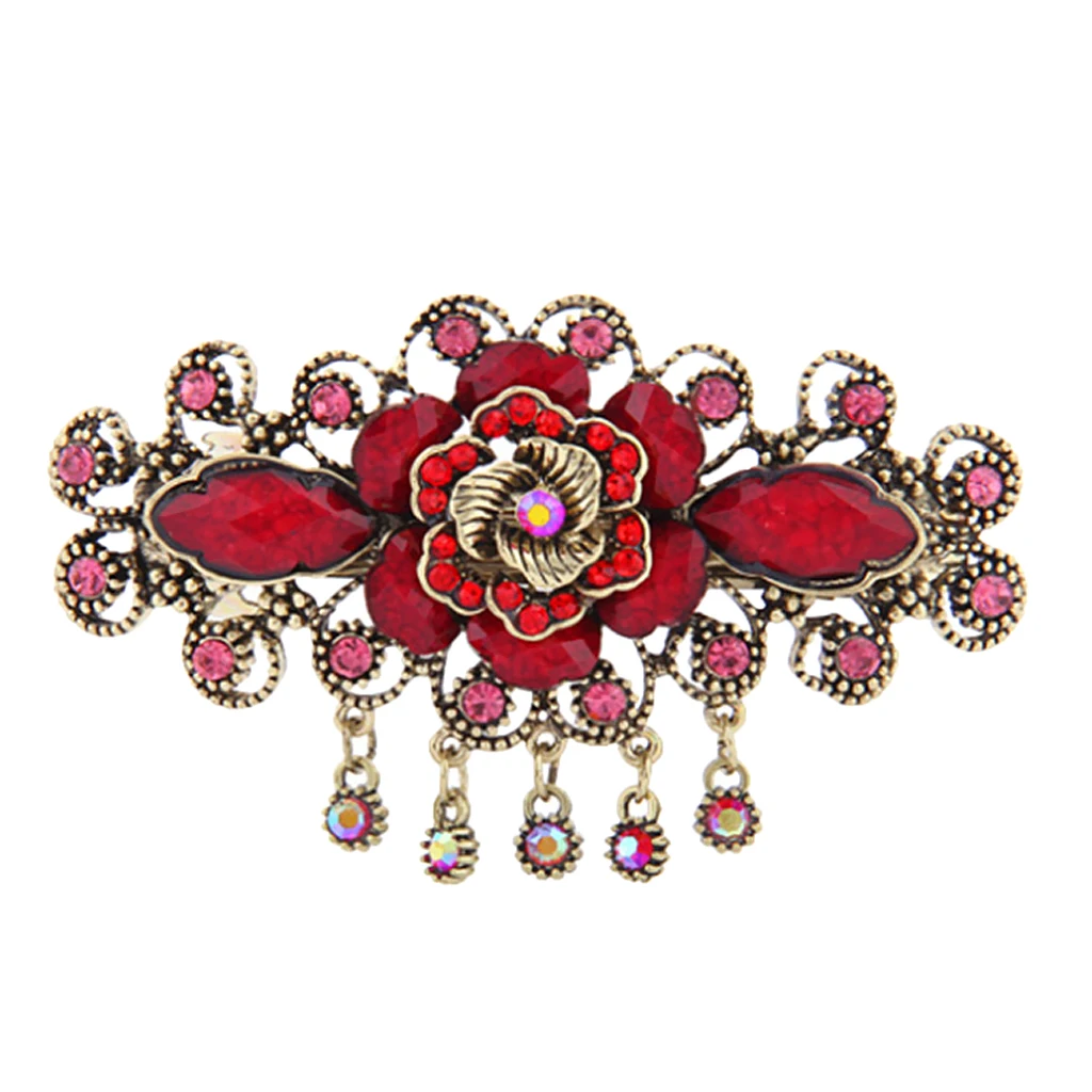 Flower Shaped Rhinestone Hair Clip, Crystal Hair Barrette Clip, Hair Accessory - for Bridal Women, , Ladies Flower Shaped Rhinestone Hair Clip, Crystal Hair Barrette Clip, Hair Accessory - for Bridal Women, , Ladies