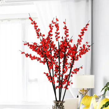 Artificial Plant North America Holly Fruit Christmas Fruit Foam Red Berry Abrin Mikie fa cai guo Chinese Style Decorative Flower 
Artificial Plant North America Holly Fruit Christmas Fruit Foam Red Berry Abrin Mikie fa cai guo Chinese Style Decorative Flower