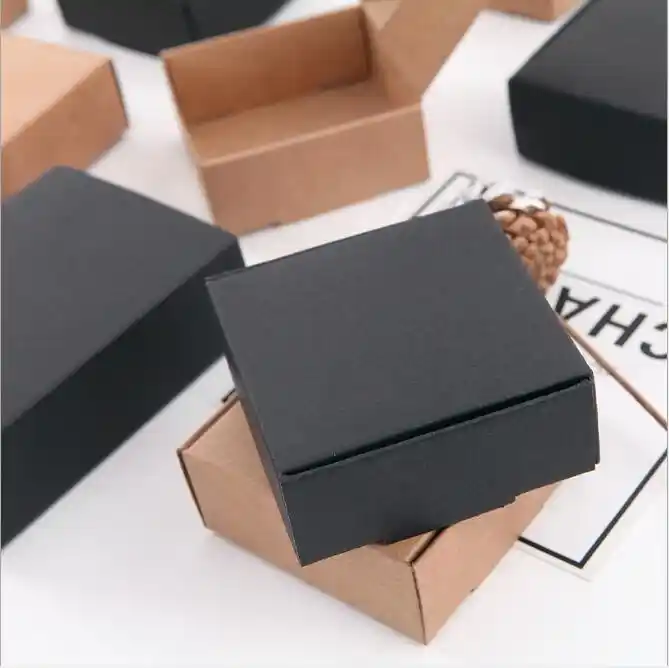 box,small craft folding box,white handmade soap box,black paper