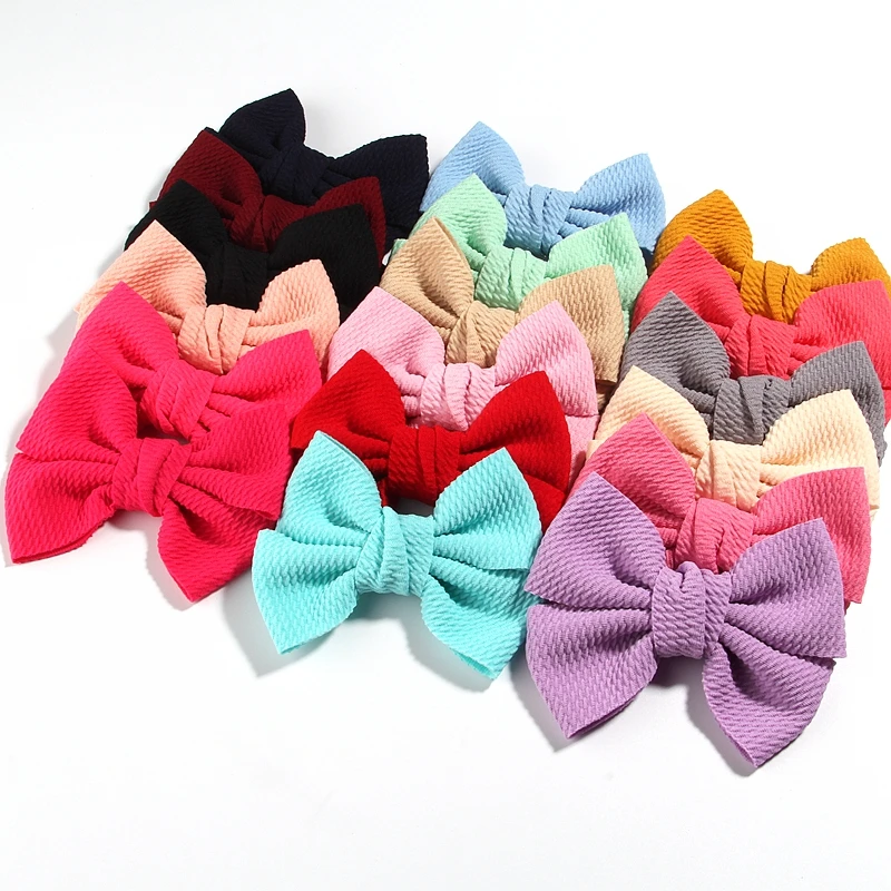 

120PCS 11CM 4.3" Big New Seersucker Waffle Hair Bows For Hair Accessories Bow Knot Boutique For Kids Girls Headbands