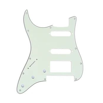 

Musiclily Pro Left Handed 11-Hole Strat HSS Guitar Pickguard for American/Mexican Strat Floyd Rose Bridge Cut, 3Ply Mint Green