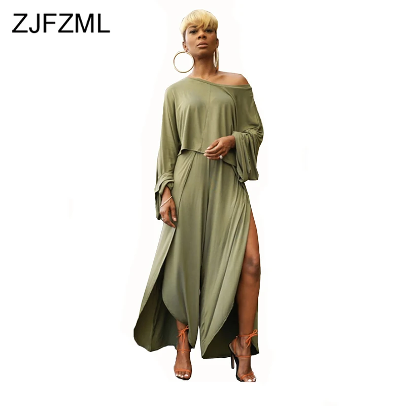 Plus Size Cotton 2 Piece Tracksuit Women Clothes Cold Shoulder Loose Basic Tops + Side Split Wide Leg Pants Causal Sweat Suits
Plus Size Cotton 2 Piece Tracksuit Women Clothes Cold Shoulder Loose Basic Tops + Side Split Wide Leg Pants Causal Sweat Suits