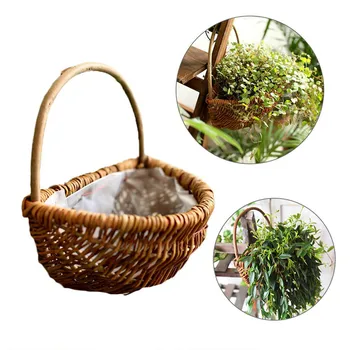 Hand-woven Flower Basket Multi-functional Storage Decorative Flower Pot Craft Wall Mount 
Hand-woven Flower Basket Multi-functional Storage Decorative Flower Pot Craft Wall Mount
