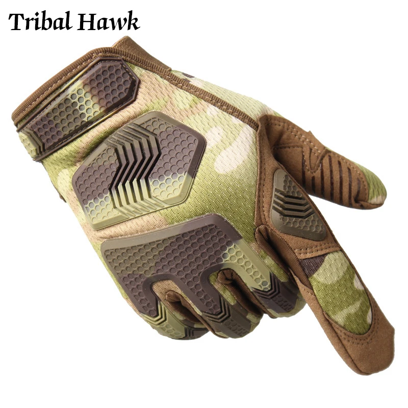 

Men's Gloves Tactical Work Full Finger Gloves Multicam Anti-slip Rip-stop Airsoft Mittens Military Men Camouflage Shooting Glove