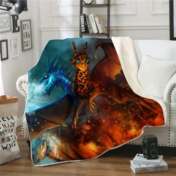 Fashion Dragon Combat Pattern Winter Thick Fleece Blanket Funny 3d Print Couch Bed Cover For Boy Room Super Soft Square Blankets
Fashion Dragon Combat Pattern Winter Thick Fleece Blanket Funny 3d Print Couch Bed Cover For Boy Room Super Soft Square Blankets