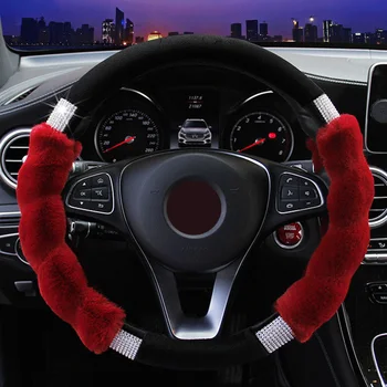 1pc 37-38cm Car Steering Wheel Cover Imitation Rex Rabbit Fur Glitter Rhinestone Brand New Black+Red Car Steering Wheel Cover
1pc 37-38cm Car Steering Wheel Cover Imitation Rex Rabbit Fur Glitter Rhinestone Brand New Black+Red Car Steering Wheel Cover